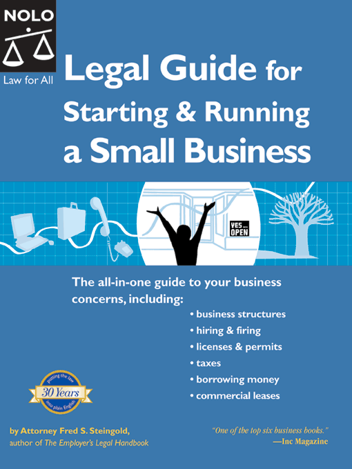 Title details for Legal Guide for Starting & Running a Small Business by Fred S. Steingold - Available